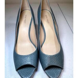 Nine West Teal Peep-Toe Heels